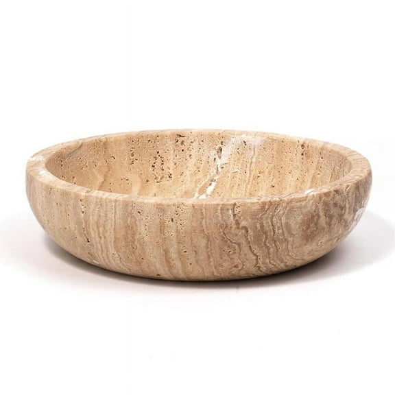 Travertine Decorative Bowl for Home Decor - Modern Centerpiece for Entryway or Kitchen