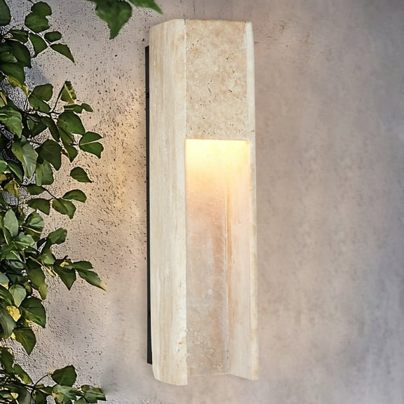 Travertine Polished Stainless Steel Canopy Indoor/Outdoor Sconce,Wall Sconce for BathRoom,Living Room,BedRoom
