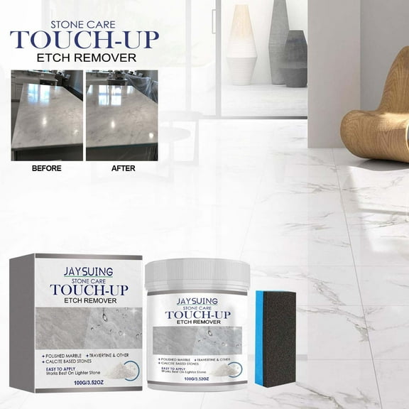 Travertine Polishing Powder, Usavan Removes Water Stains Etchings Restores Stone, Microfiber Cloth Included DIY 100g Polishing Powder for Countertops Limestone
