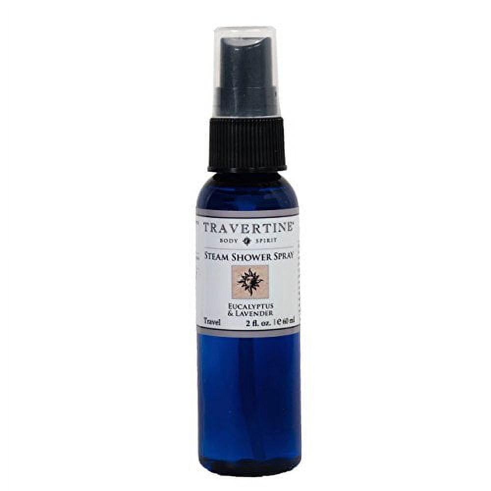 Travertine Spa Steam Shower Spray, Eucalyptus and Lavender, 2 oz