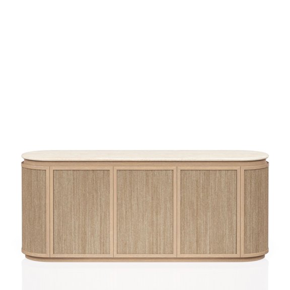 Travertine Stone Top Server / Rope Design for Bar Areas