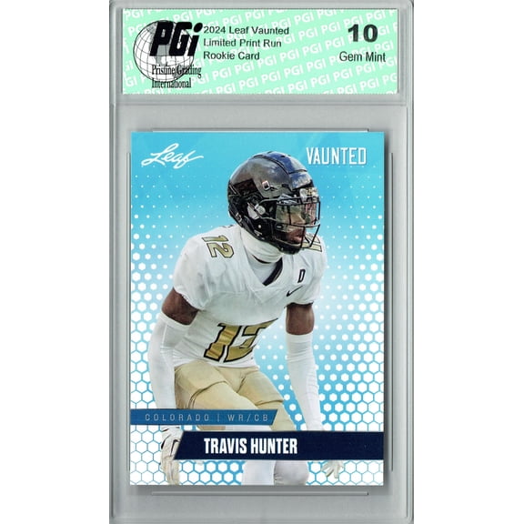 Travis Hunter 2024 Leaf Vaunted #V-19 Debut Collection Rookie Card PGI 10