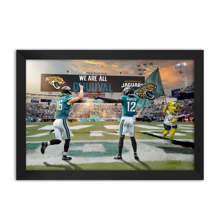 Travis Hunter and Trevor Lawrence Jacksonville Jaguars Framed Two-Player Art Print