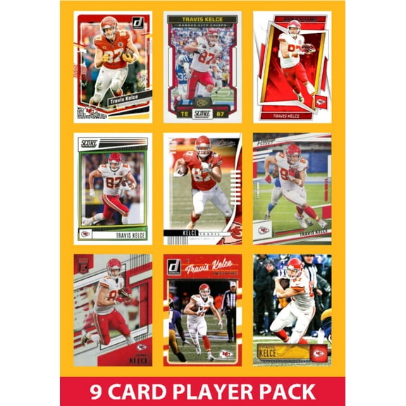 Travis Kelce 9 Card Player Pack 2023 NFL Donruss Panini Score Chiefs