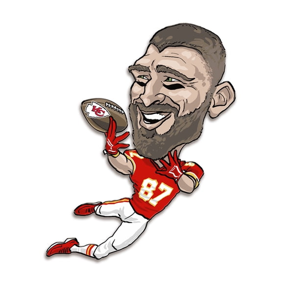Travis Kelce Kansas City Chiefs Metal Caricature Wall Art