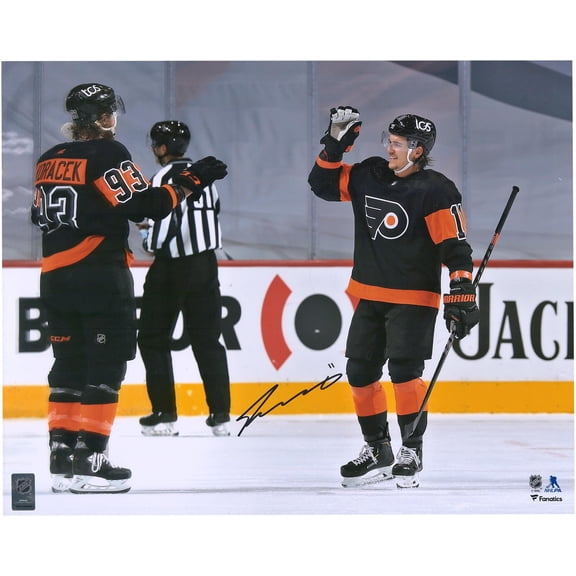 Travis Konecny Philadelphia Flyers Autographed 16" x 20" 1st NHL Hat Trick Celebration Photograph