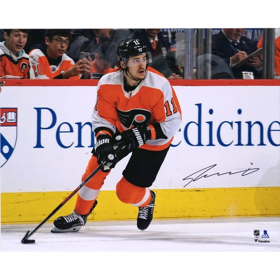 Travis Konecny Philadelphia Flyers Autographed 16" x 20" Orange Jersey Skating Photograph - Fanatics Authentic Certified