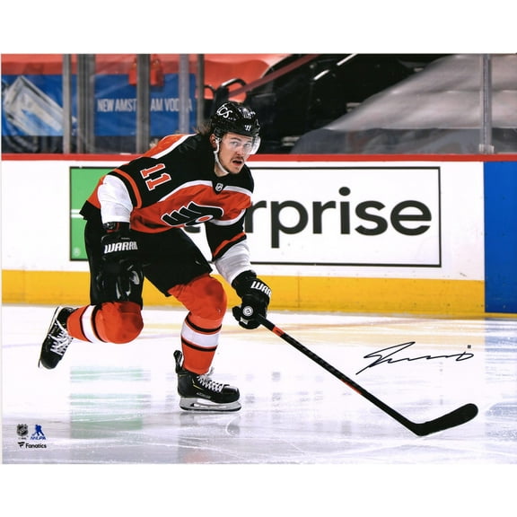 Travis Konecny Philadelphia Flyers Autographed 16" x 20" Reverse Retro Jersey Skating Photograph - Fanatics Authentic Certified