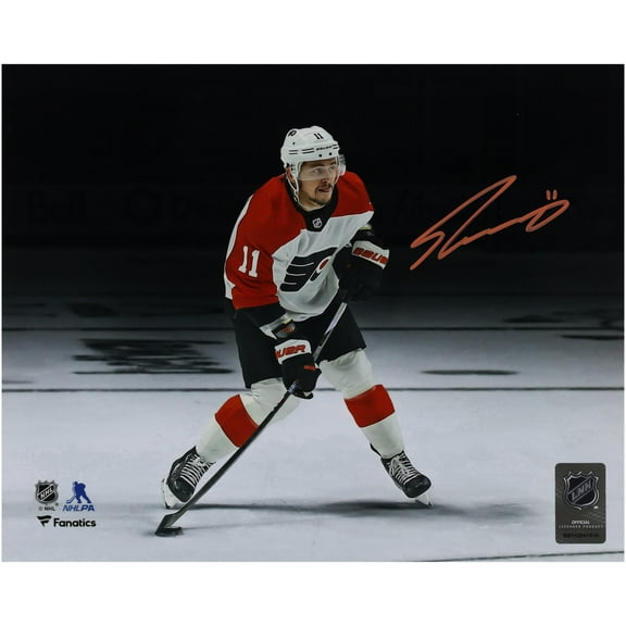 Travis Konecny Philadelphia Flyers Autographed 8" x 10" White Shooting Spotlight Photograph - Fanatics Authentic Certified