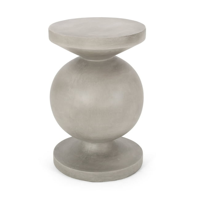 Travis Lightweight Concrete Outdoor Side Table, Concrete Finish