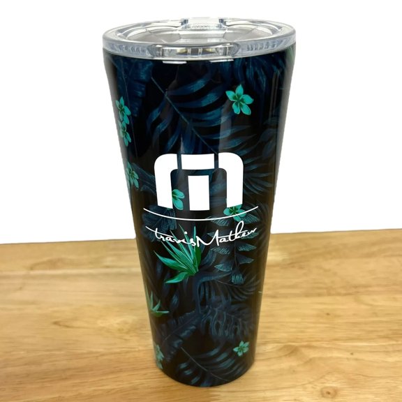 Travis Mathew x Corkcicle Insulated Tumbler w/ Clear Lid "Surf City 2" 24oz