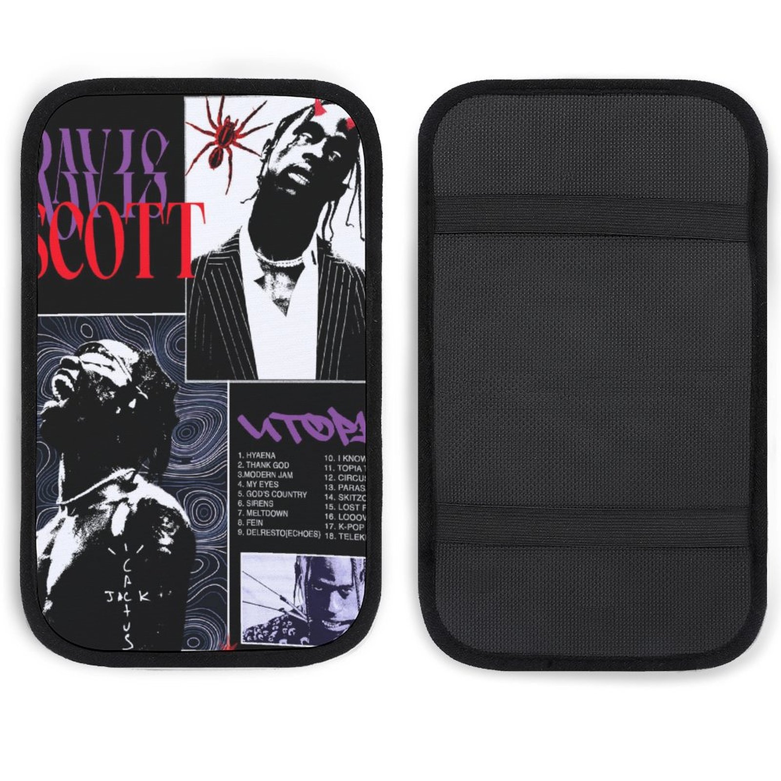 Travis Scott Car Armrest Cover Hip Hop Auto Center Console Pad Car