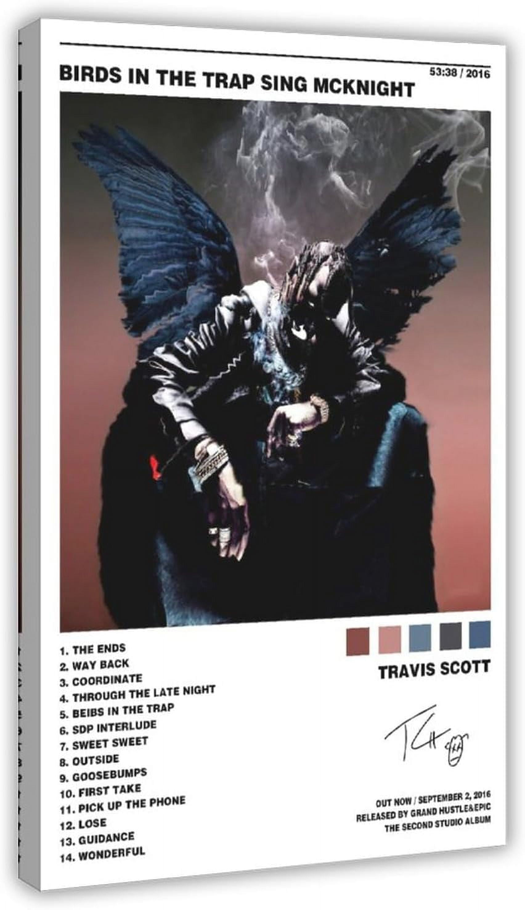 Travis Scott Poster Birds in The Trap Sing McKnight Rapper Music Album Canvas Poster 12x18inch