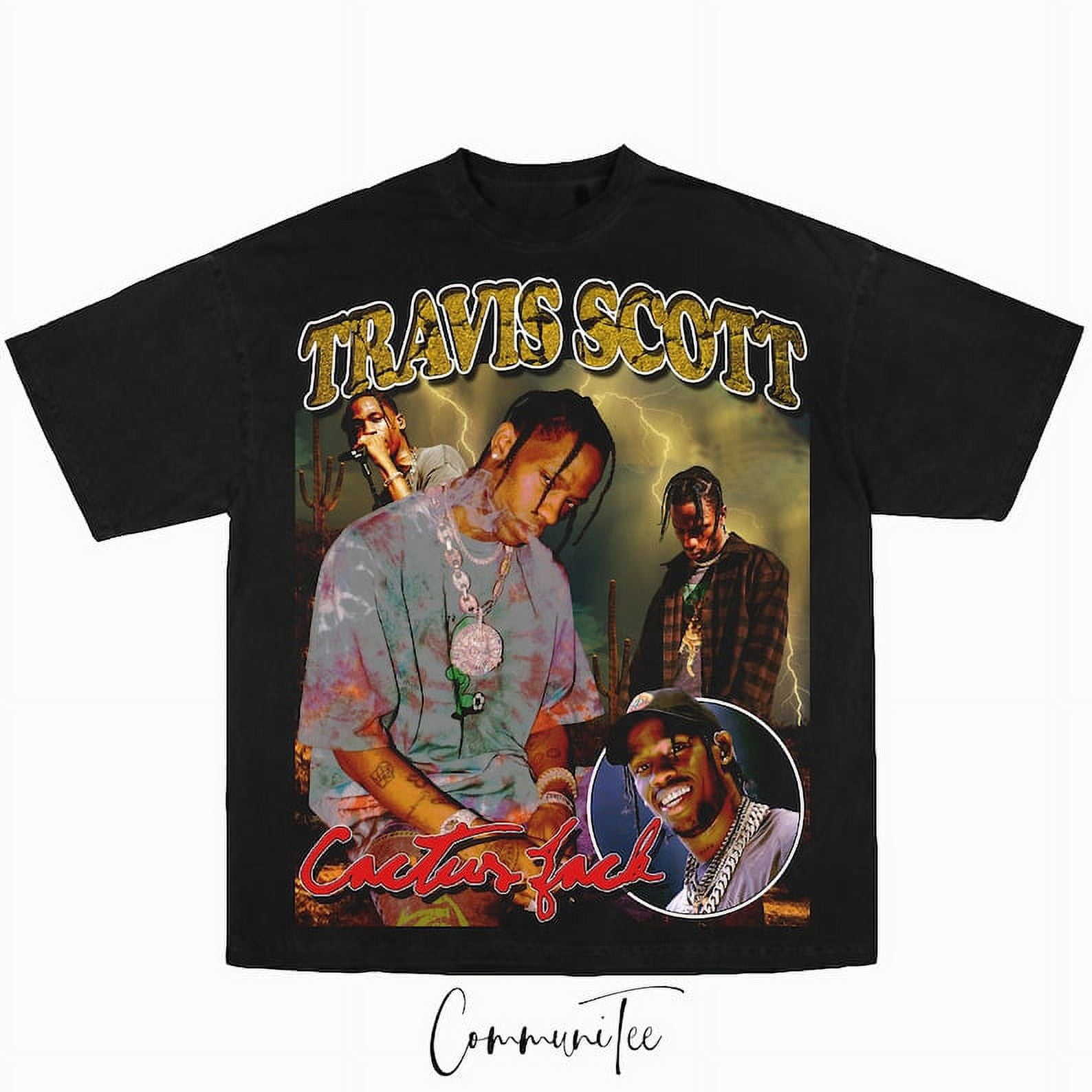 Travis_Scott Rap Tee Big Face Head Vintage Style Graphic Hip Hop T-shirt Travis_Scott Rap Tee Big Face Head Vintage Style Graphic Hip Hop T-shirt