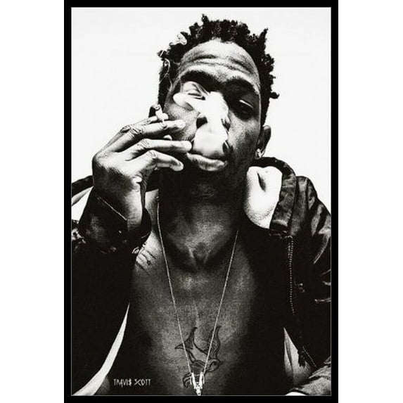 Travis Scott Smoke Laminated & Framed Poster (24 x 36)