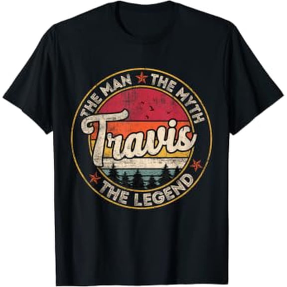 Travis The Myth Legend Personalized Name T-Shirt