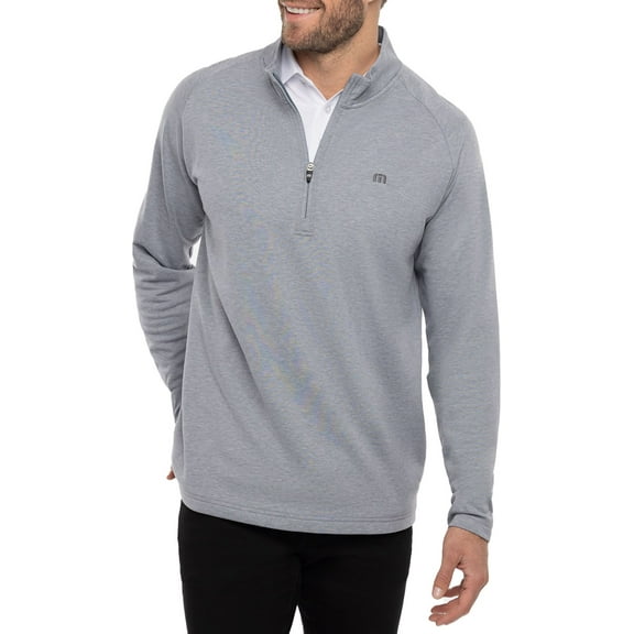 TravisMathew Men's Upgraded 1/4 Zip Golf Jacket (Heather Grey, S)