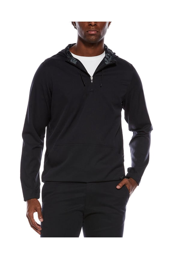 mens Tech Hoodie Jacket, m, Black