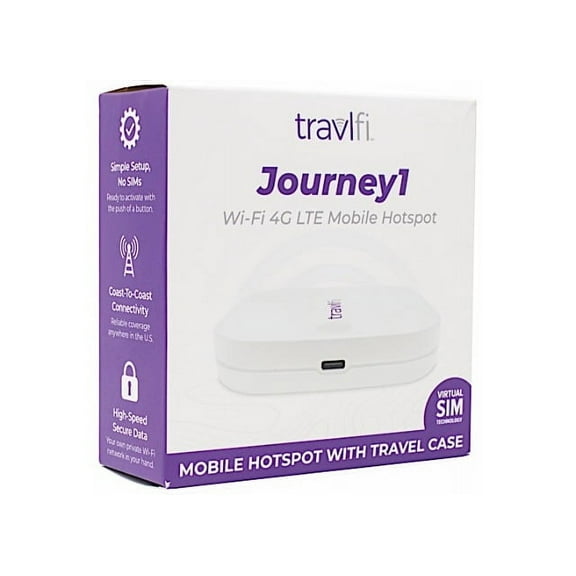 Travlfi 1112.1027 Journey1 WiFi LTE Mobile Hotspot Device w/ Carrying Case