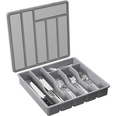 Travlog Silverware Organizer with Lid Grey