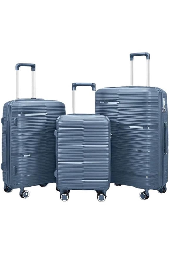 TWPP-212CBL Elite 3-Piece (20'24'28') Expandable Lightweight Luggage Set with TSA Lock, Aluminum Trolley & Mute Wheels -Coral Blue