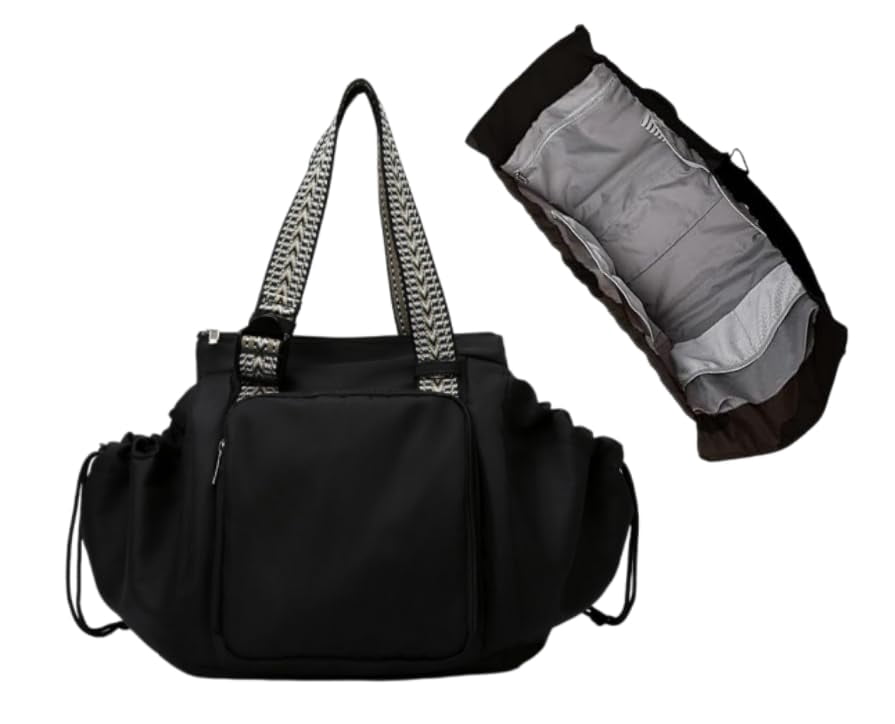 black travel tote bag with luggage sleeve Travelpro VersaPack+ UnderSeat consumer recycled plastic bottles (6.5 total bottles) Laptop Sleeve Luggage & Travel