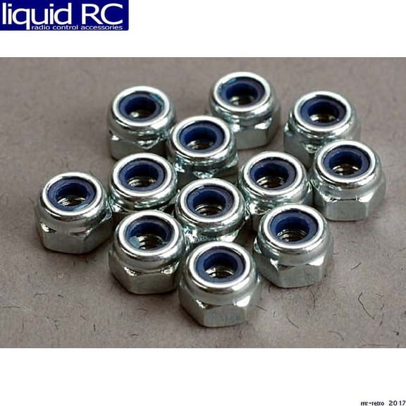 traxxas 2745 nylon locknuts, 3mm, 12-piece