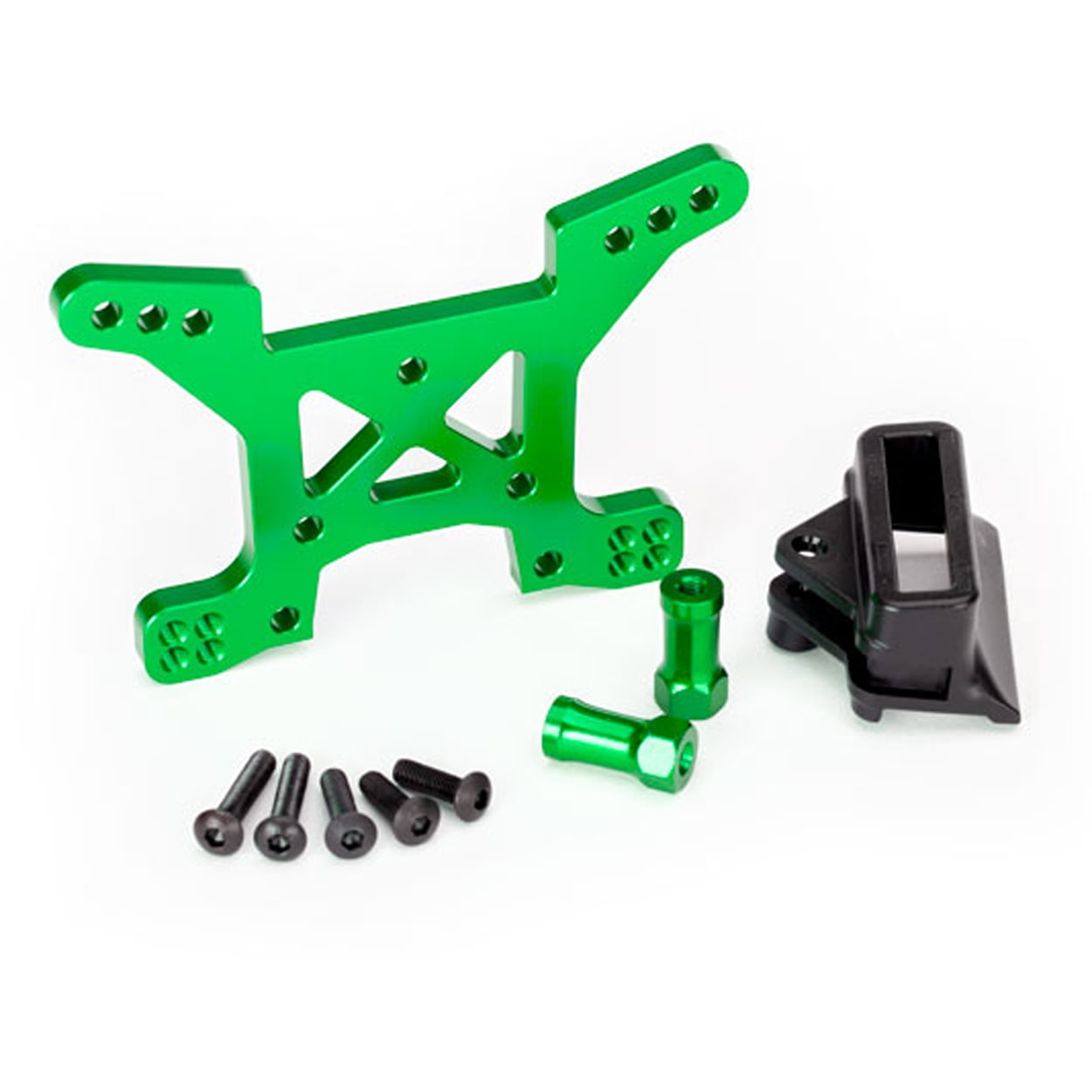 Traxxas 6739G Aluminum Front Shock Tower, Green, Rustler