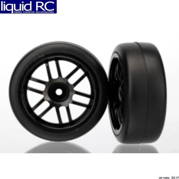 Traxxas 7376 Assm Black Wheels & Gymkhana Slick Tires 2