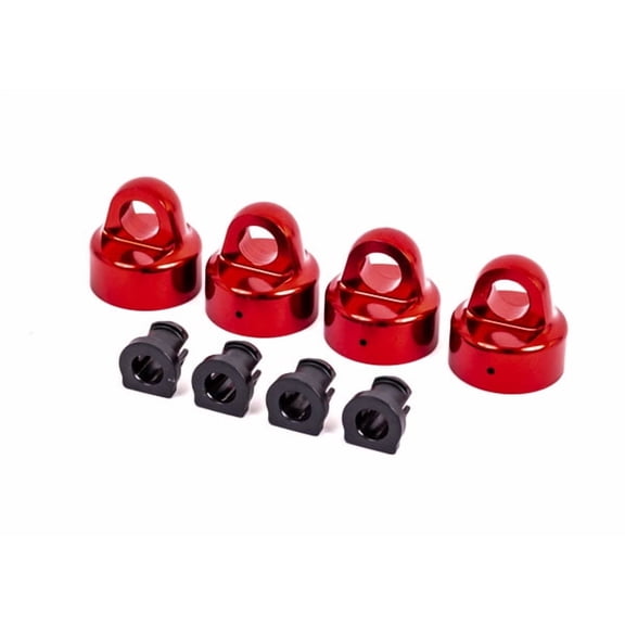 Traxxas 9664R Shock Caps, Aluminum (Red-Anodized), GTX Shocks (4): Sledge