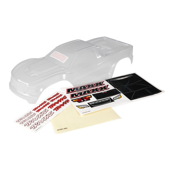 Traxxas Body, Maxx Heavy Duty (Clear, Untrimmed, Req Painting)/Masks&Decals 8914