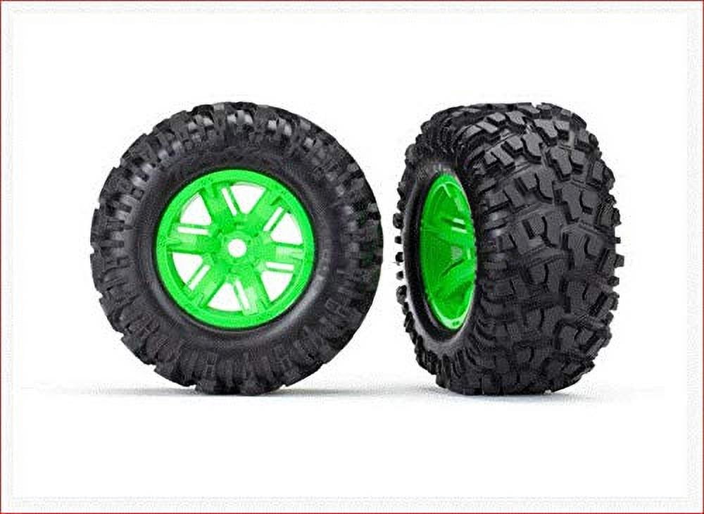 Traxxas Tra Tires & Wheels, Assembled, Glued (XMaxx Green Wheels, Maxx