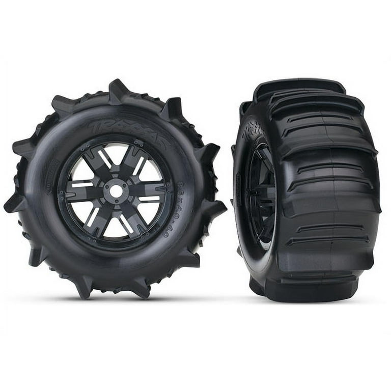 Traxxas X-Maxx Pre-Mounted Paddle Tires & Wheels (2) (Black)
