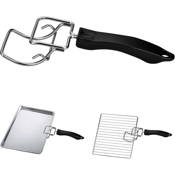 Tray Extractor,Grills Extractor Clip,Hot Plate Gripper,Oven Food Scald Resistant Clip,Push Pull Tool with Heat-Resistant Plastic Handle,Ideal for Lifting Tray from Toaster Air Fryer-Kitchen Essential