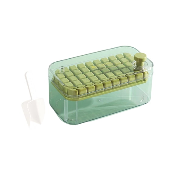 Tray, Food Grade Silicone Press Type Double Layer Ice Maker Box, 1 Pack Reusable Leakproof Ice Container with Ice Shovel, For Home Kitchen Freezer Bar Drink Chilling Party Ice Making Use