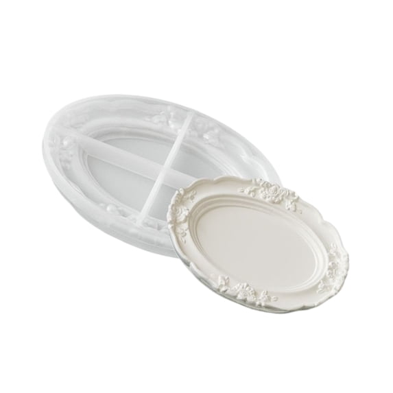 Tray Mold in Flexible Silicone, Raised Lace Border Mold for Resin, Clay ...