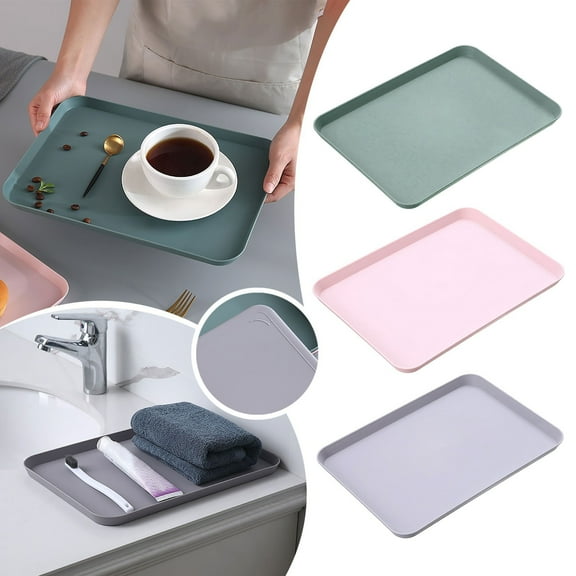Tray,Plastic Fast Food Trays Bulk Colorful Restaurant Serving Trays Cafeteria Trays Grill Tray School Lunch Trays Rectangular Serving Platter for Kitchen Hotel Restaurant
