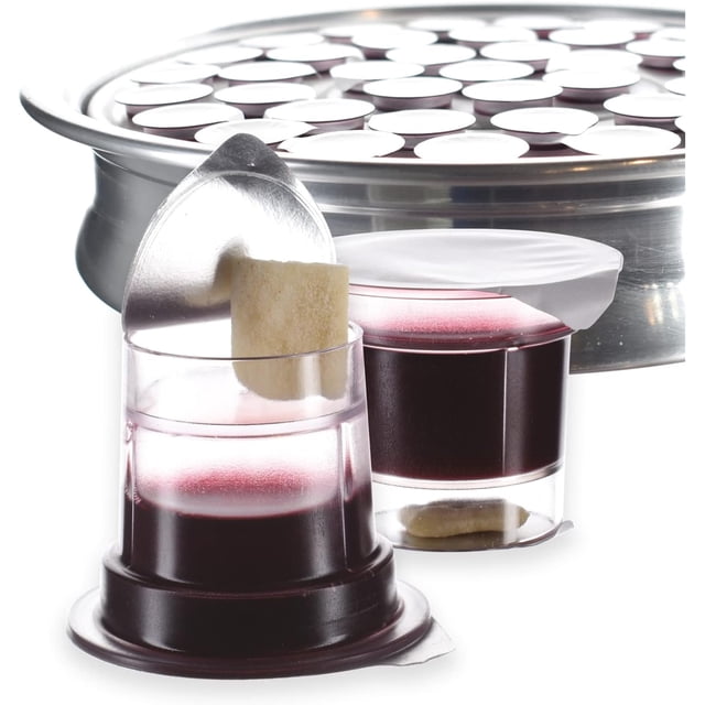 World Communion Cups Kit - 200 Pre-filled Disposable Cups With Grape Juice & Gluten-Free Bread