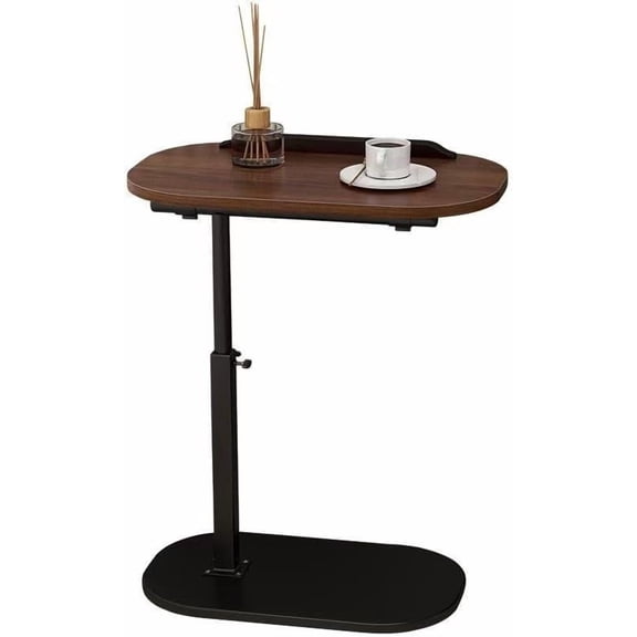 Tray Table Adjustable for LaptopHeight Adjustable Portable Recliner Workstation for Bed Sofa Side TableLaptop Desk for Remote Work for Hospital or Home Meals in Bed Walnut 17" to 32" High