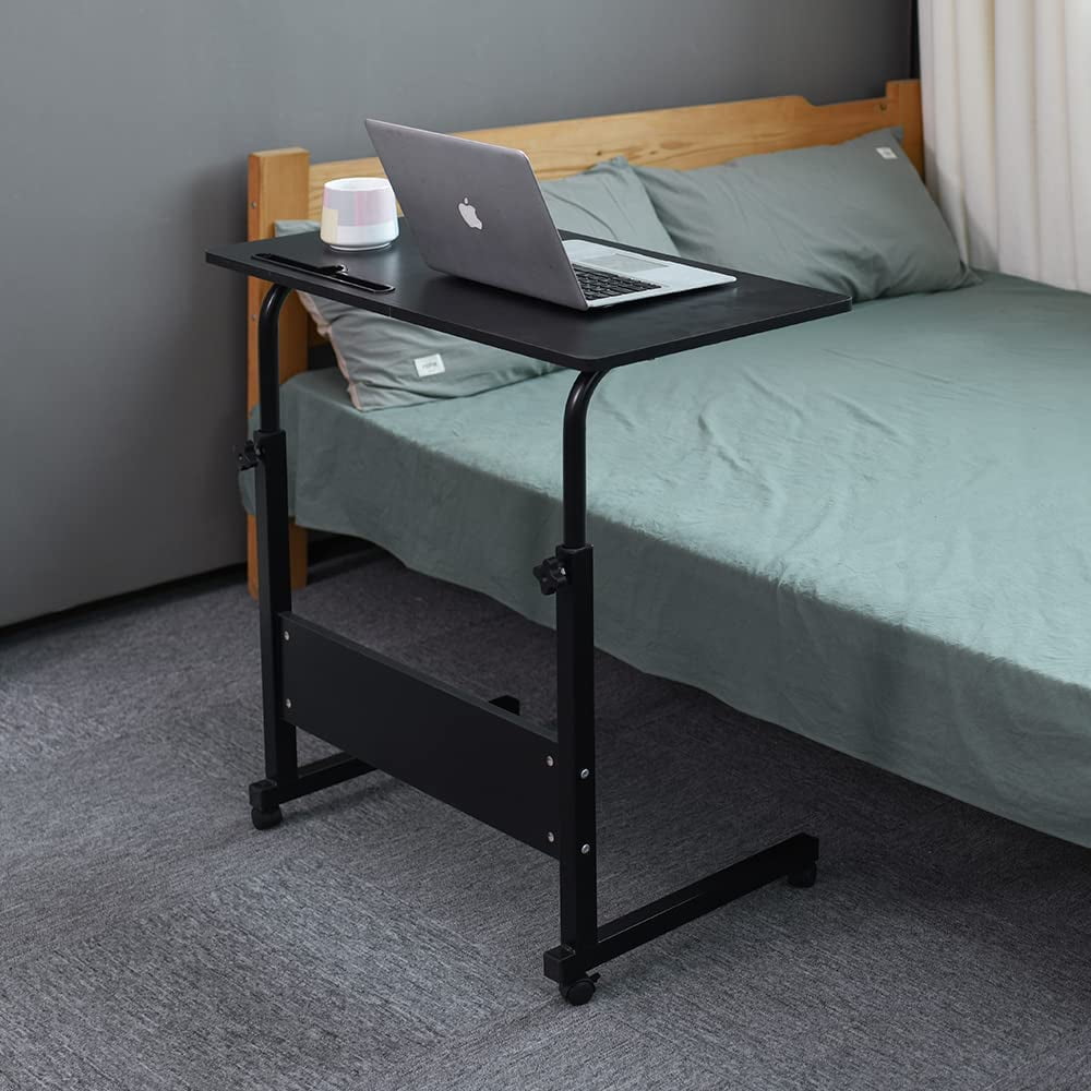 Tray table adjustable sofa bed side table portable desk with wheels