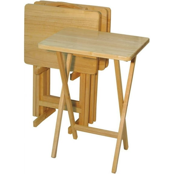 Tray Table Set, Natural, 14.75" x 19" x 25.5", Set of 5