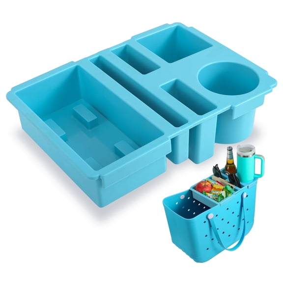 Top Cup Holder Tray for Bogg Bag Large, Waterproof ABS Drink Holder Fit for Stanley Cup - Organizer & Topper Tray Accessories for Bogg Bag(Blue)