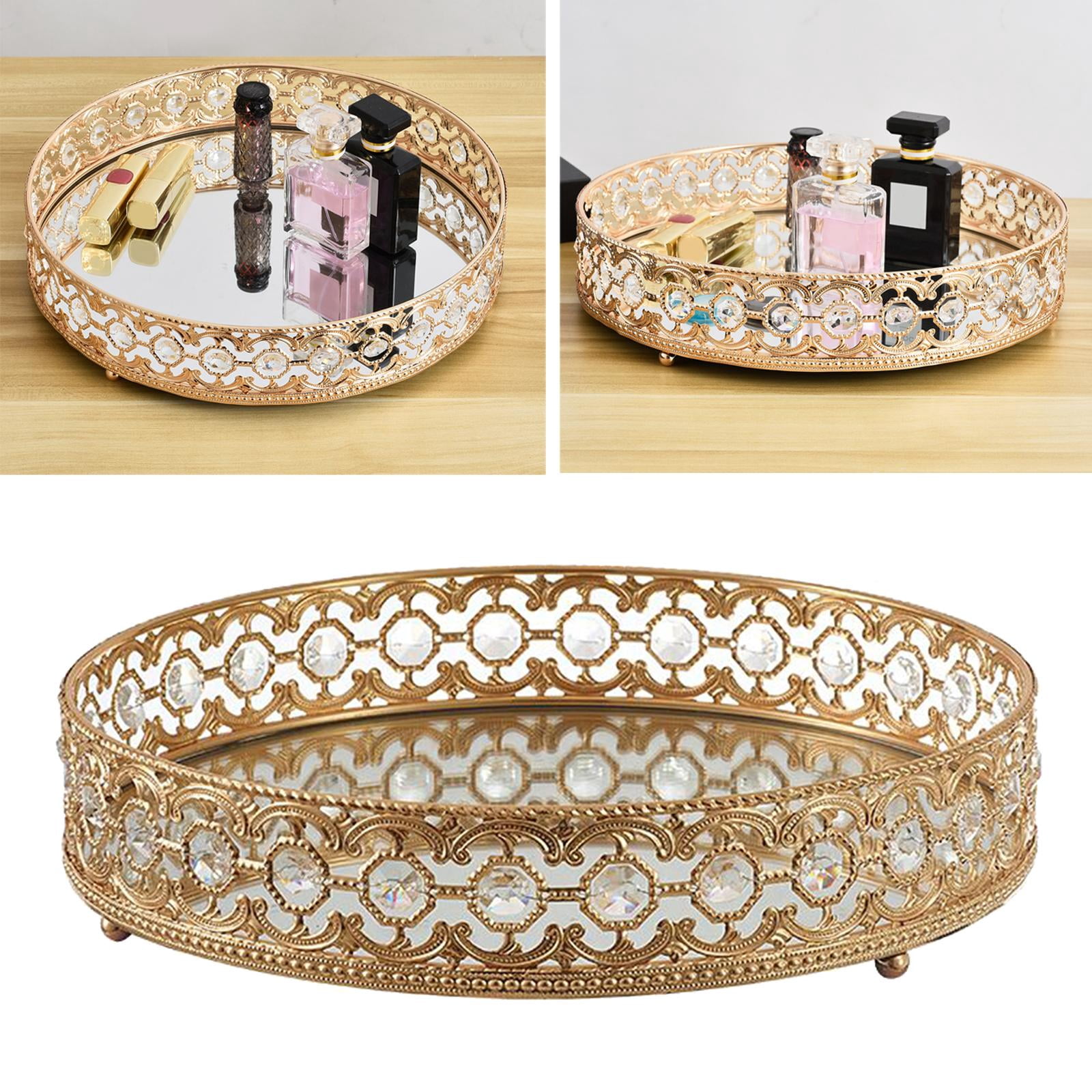 Tray Vanity Tray Mirrored Tray Dish Display for Bathroom Decoration