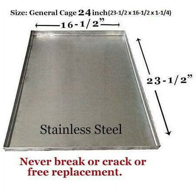 Tray for Dog Pet Crate Panel Tray Pet Kennel Tray Crate Pan Replacement -  General Cage 24-inch Dog Crates - SS - 23 1/2 x 16 1/2 x 1 1/4 H -  Walmart.com