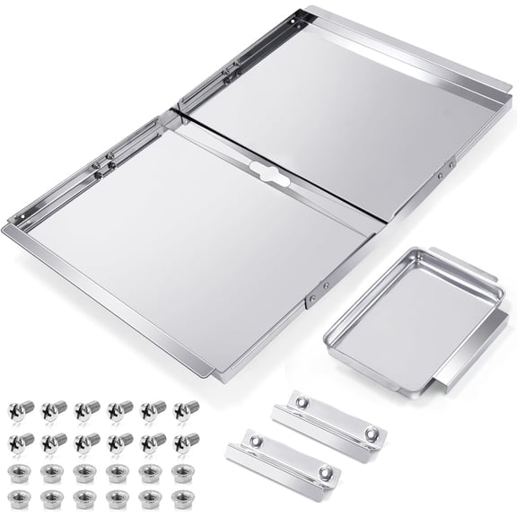 Tray with Catch Pan - For Dyna Glo Grill Replacement Parts, Adjustable Stainless Drip Pan (Width 24"-30")