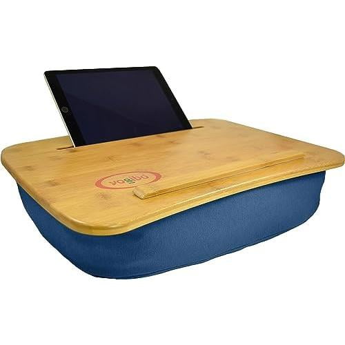 Traybo 2.0 Lap Desk, Bamboo Top Lap Desk With Pillow For Laptop
