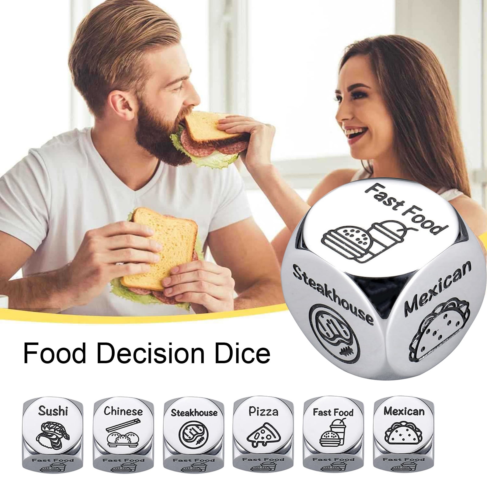Trayknick 1/2Pcs Food Decision Dice Fast Food Pizza Sushi Chinese