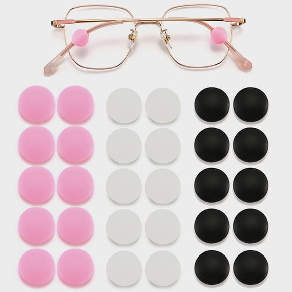 Trayknick 10 Pairs Silicone Anti-Slip Eyeglass Ear Grips - Lightweight Glasses Retainer for Spectacles, Sunglasses, Reading Glasses