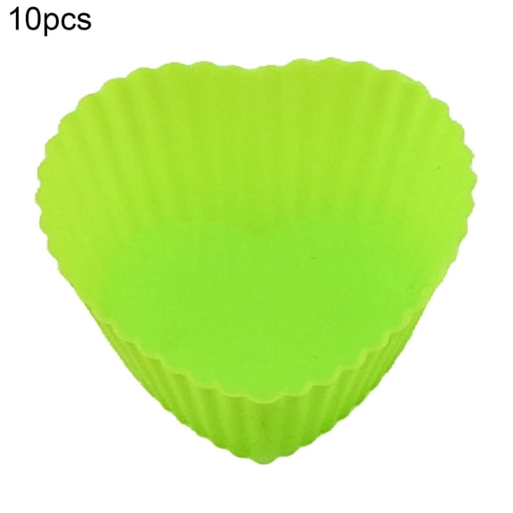 Trayknick 10Pcs Cake Mold Heart Star Rose Shape Bakeware Silicone Muffin Chocolate Baking Cups for Kitchen