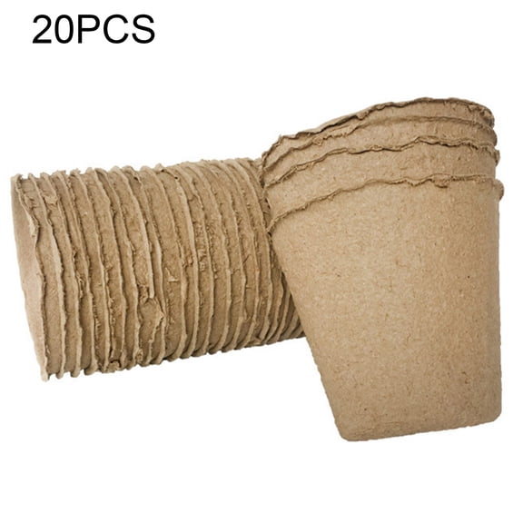 Trayknick 20/50/100Pcs Plant Peat Pots Eco-friendly Round Paper Household Nursery Cup for Garden